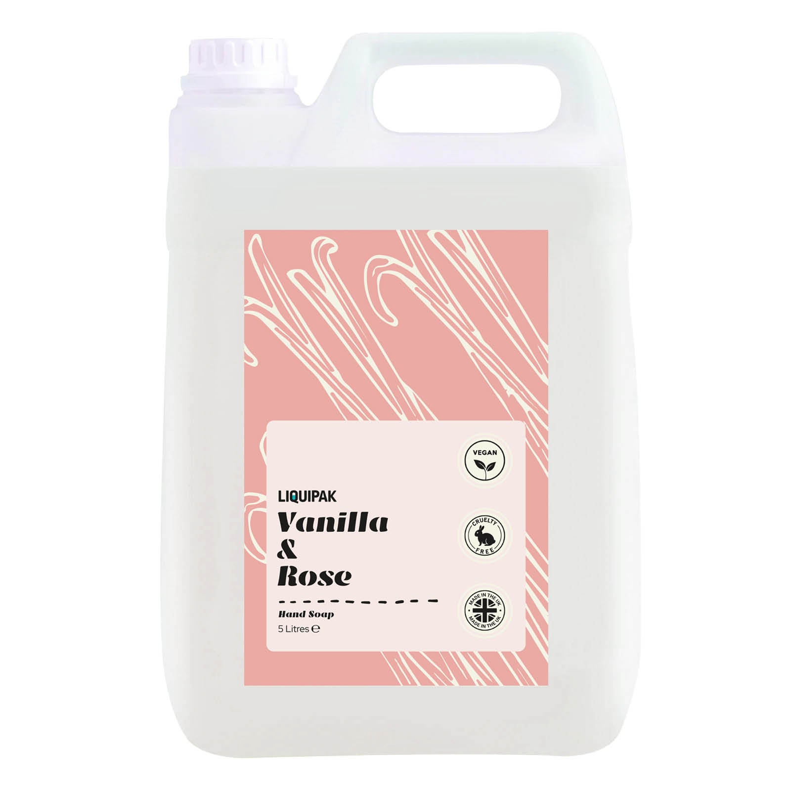 5L Vanilla & Rose Hand Soap Liquid – Vegan Hand Wash Refill Liquipak
