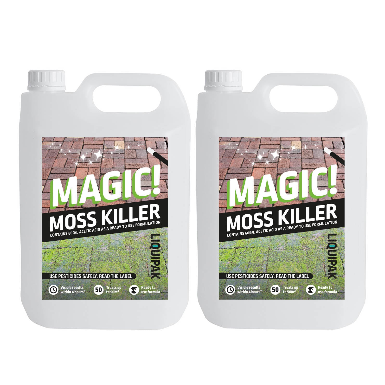 Liquipak Moss Killer – Glyphosate-free weed and moss control with trigger hose, available in 10L,  ready-to-use containers