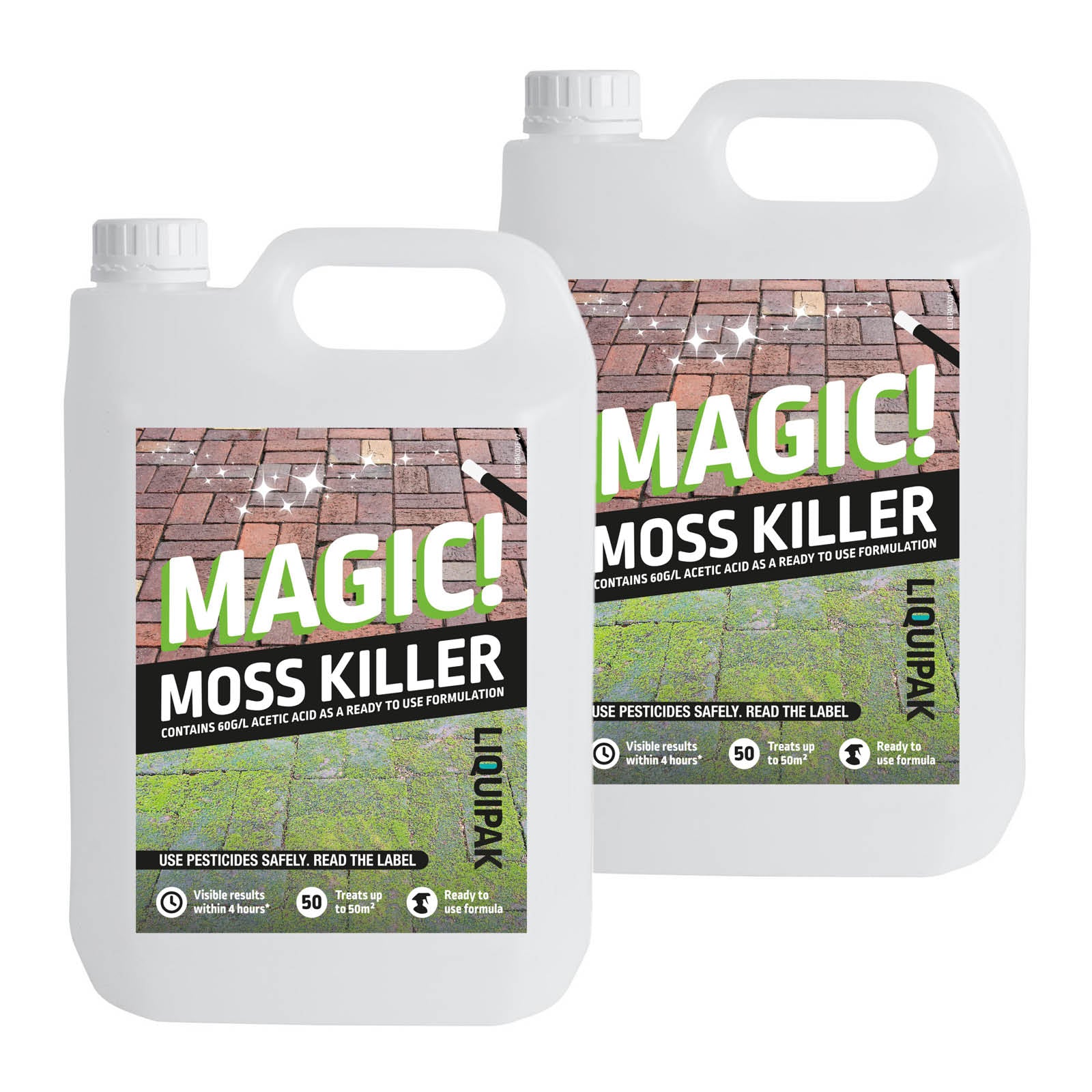 moss herbicide Liquipak Magic Moss Killer – Fast-Acting Acetic Acid Formula