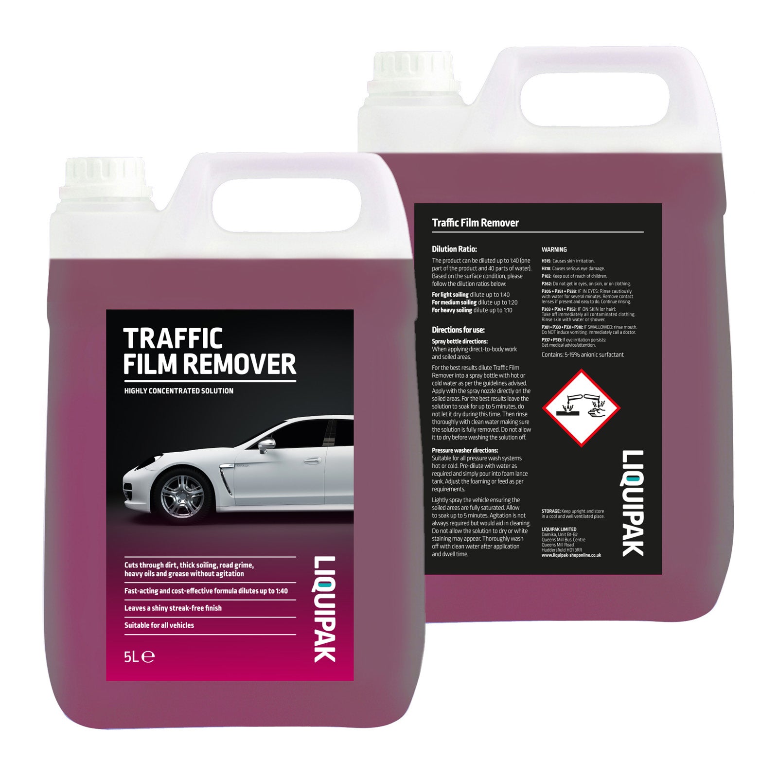 Liquipak - Traffic Film Remover 5 Litres Front and Back