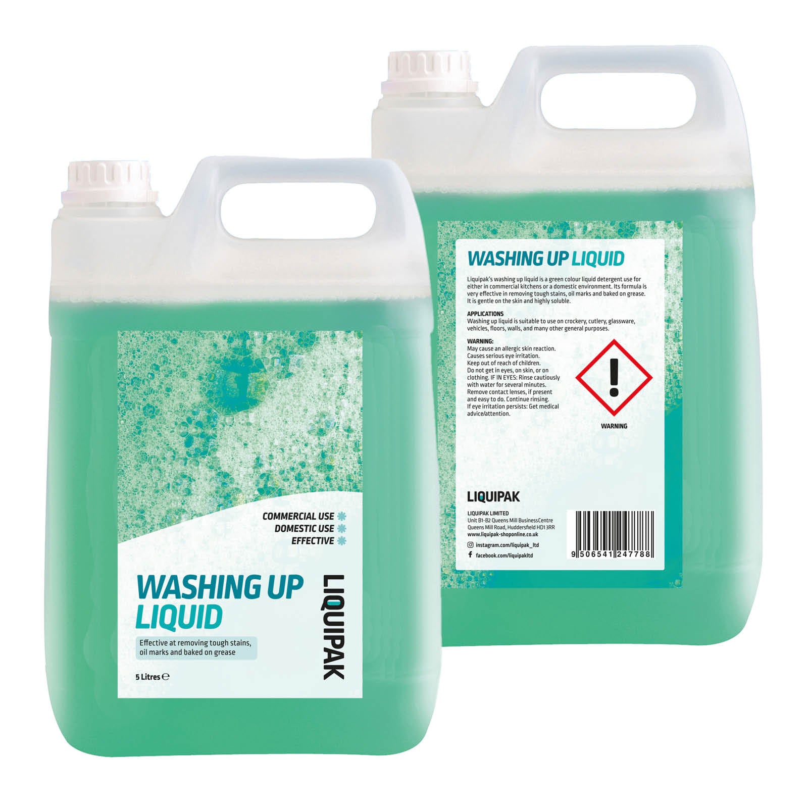 Liquipak - Washing Up Liquid 10 Litres | Back Label