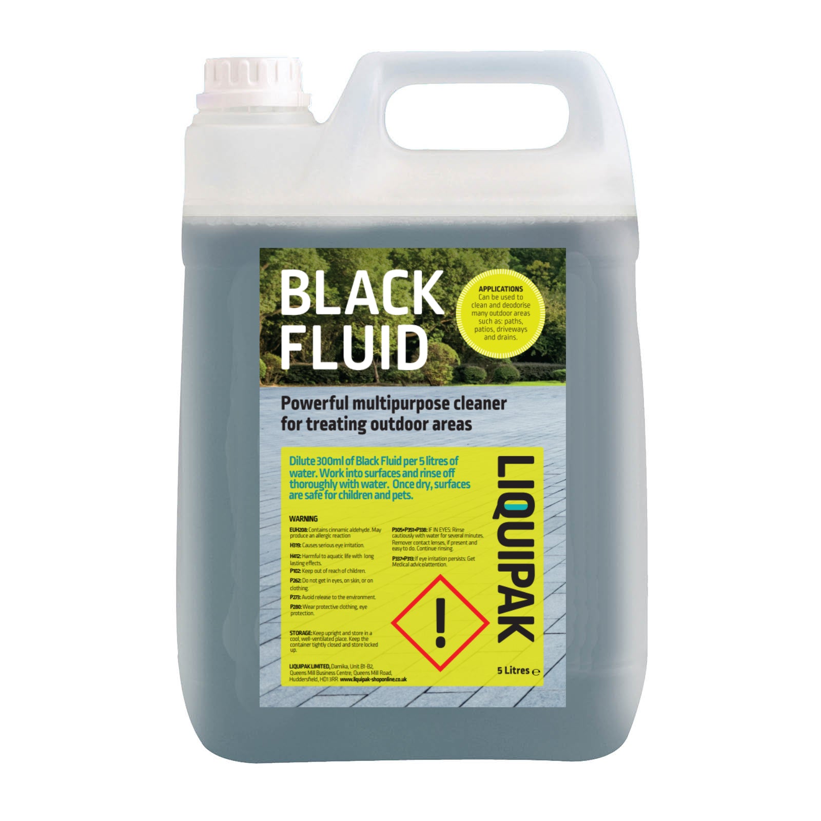 Black Fluid 1 x5L Path & Patio Outdoor Cleaning Disinfectant | Liquipak