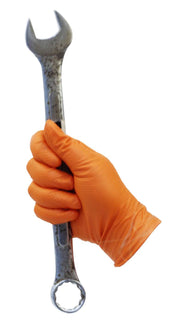 Diamond Grip Disposable Nitrile Gloves - Orange