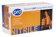 Diamond Grip Disposable Nitrile Gloves - Orange