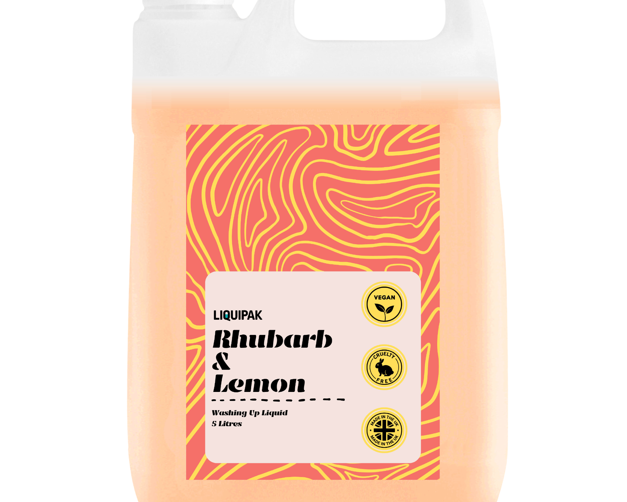 Liquipak - Rhubarb & Lemon Vegan Washing Up Liquid 5 Litres