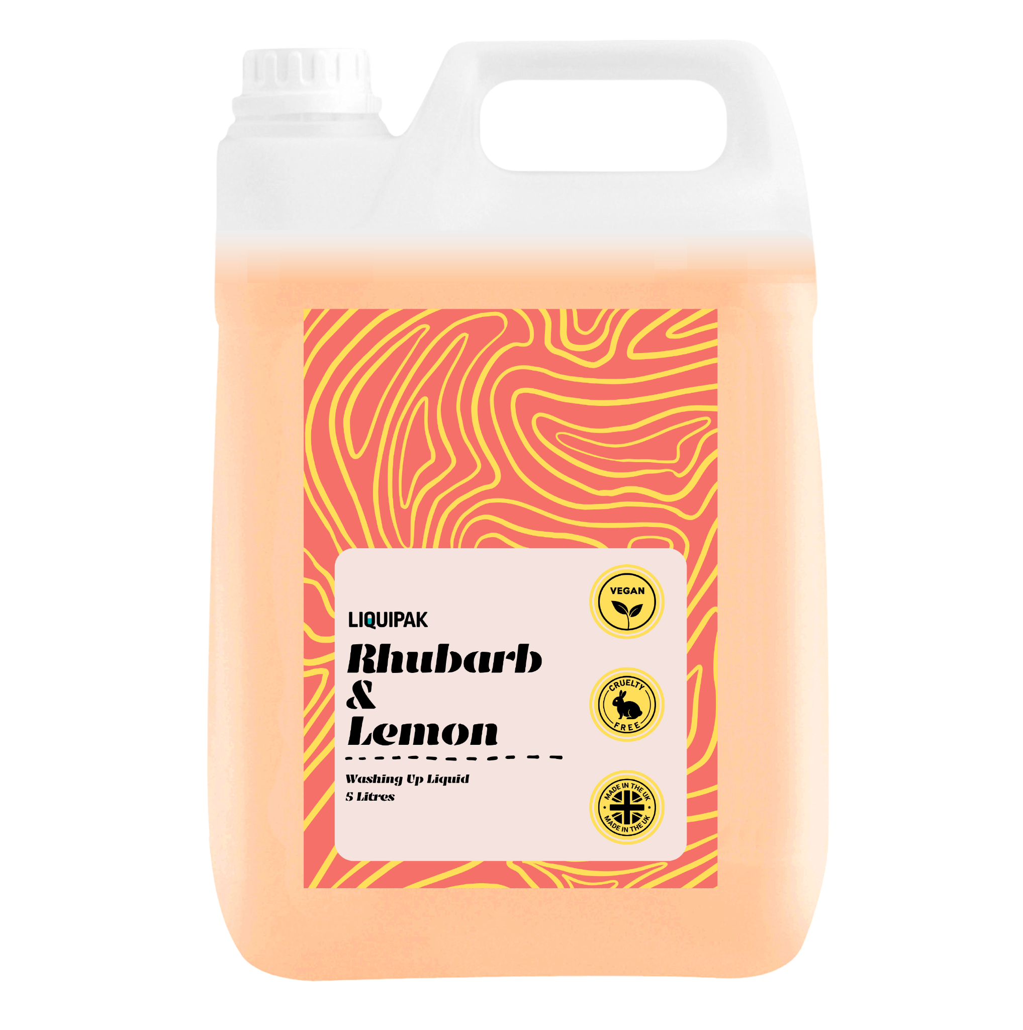 Liquipak - Rhubarb & Lemon Vegan Washing Up Liquid 5 Litres