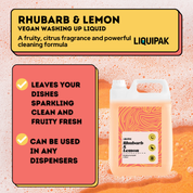 Liquipak - Rhubarb & Lemon Vegan Washing Up Liquid Info