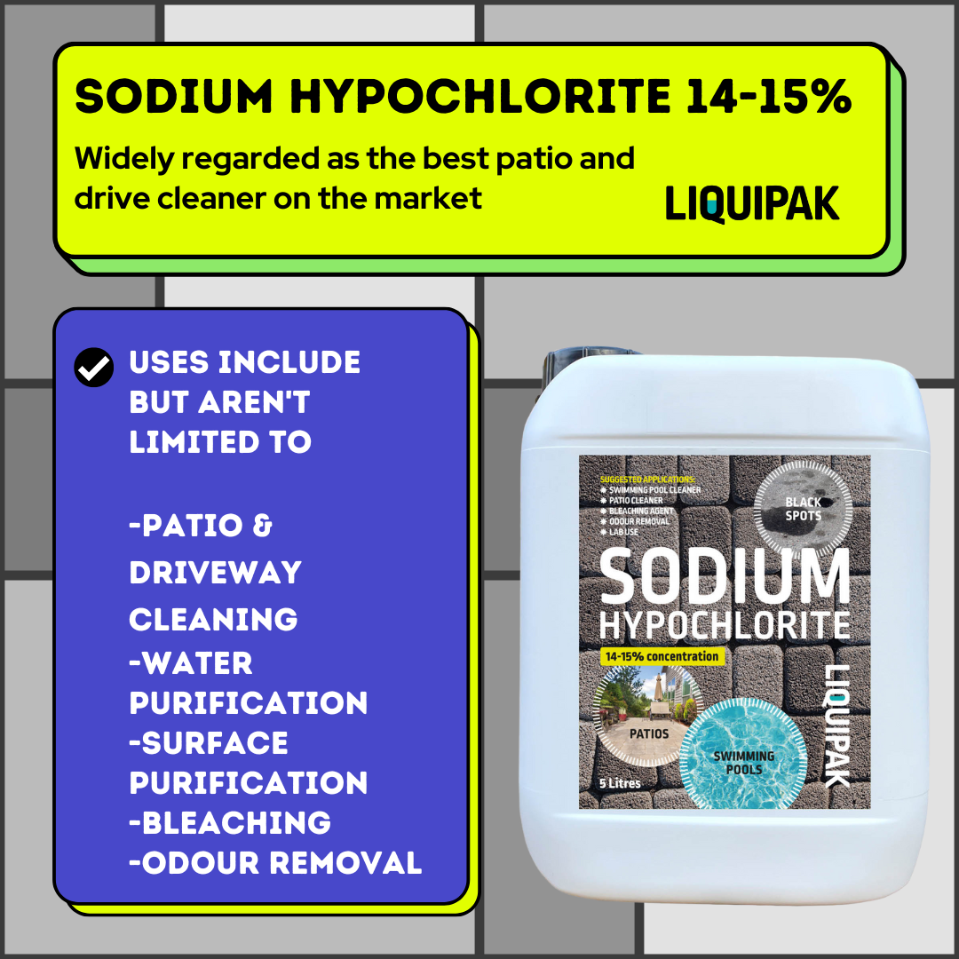 Sodium Hypochlorite 14-15%| Patio Cleaner