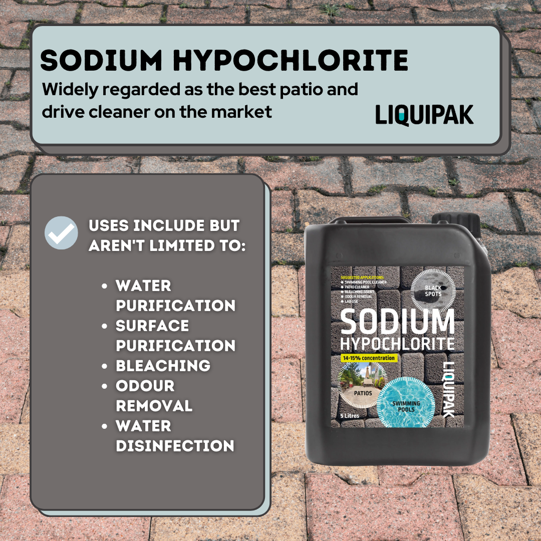Sodium Hypochlorite 14-15% | Patio Cleaner, Swimming Pool Chlorine
