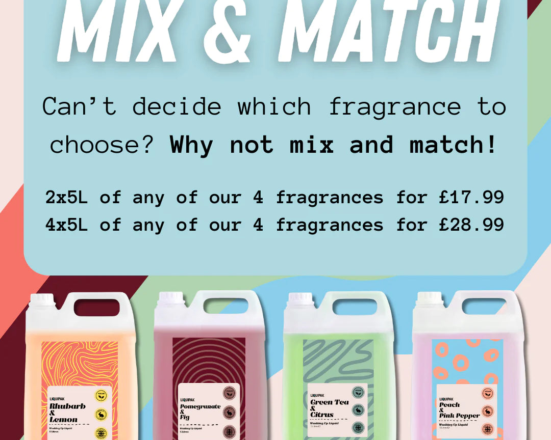Liquipak - Mix & Match Vegan Friendly Washing up Liquid Refill