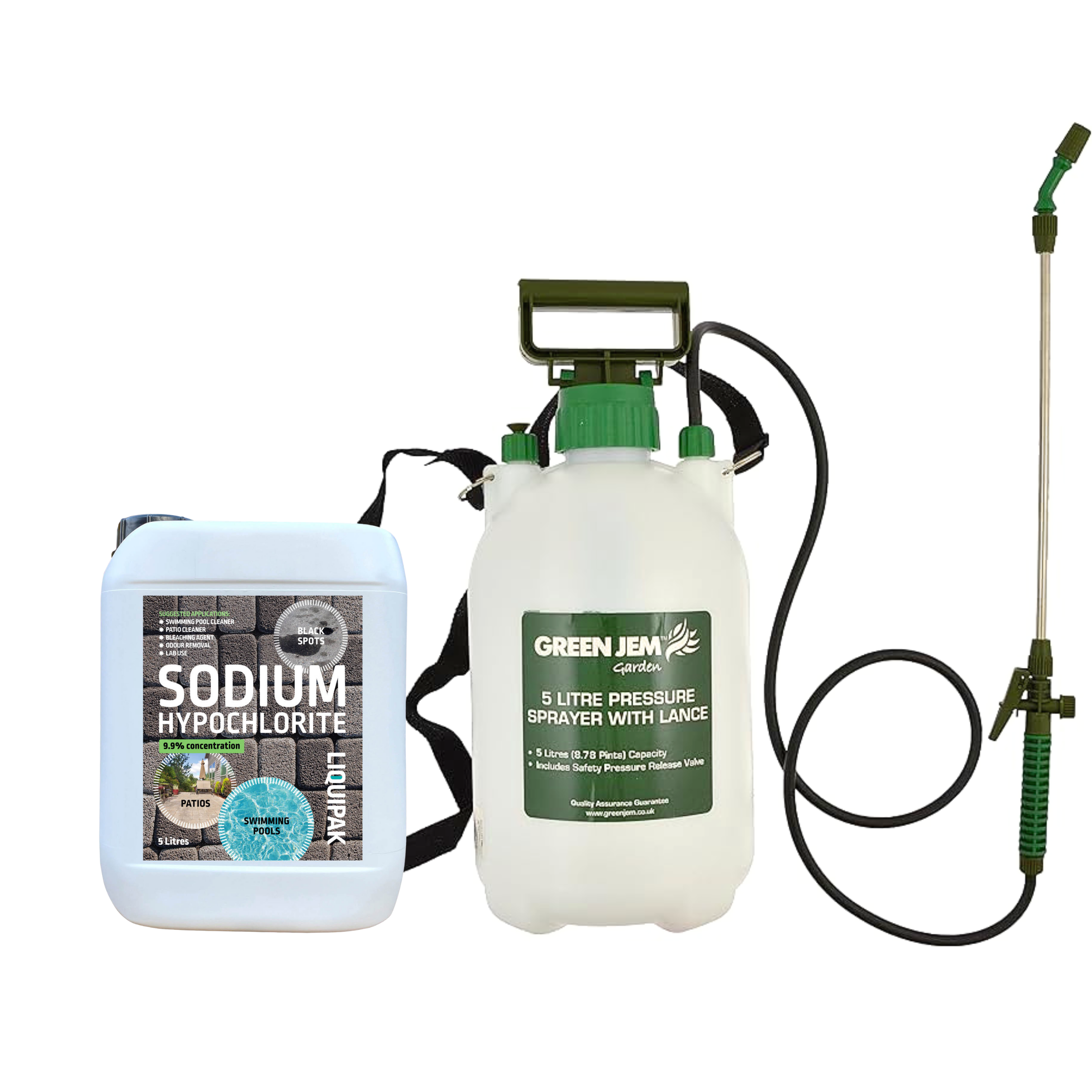 Sodium Hypochlorite 9.9% 5L + Pressure Sprayer