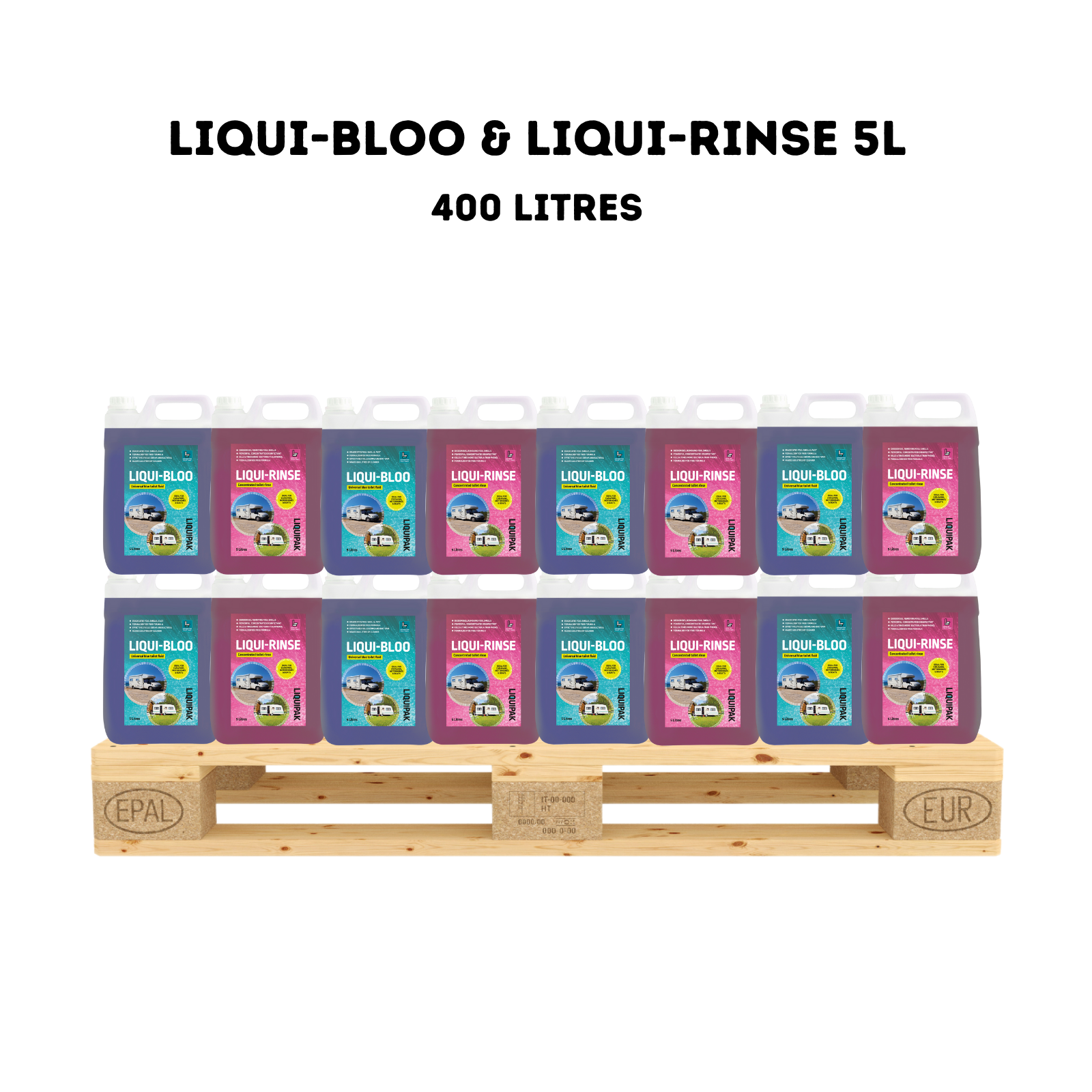 Liquipak - Liqui-Bloo & Liqui-Rinse | Toilet Chemicals for Caravan 400L