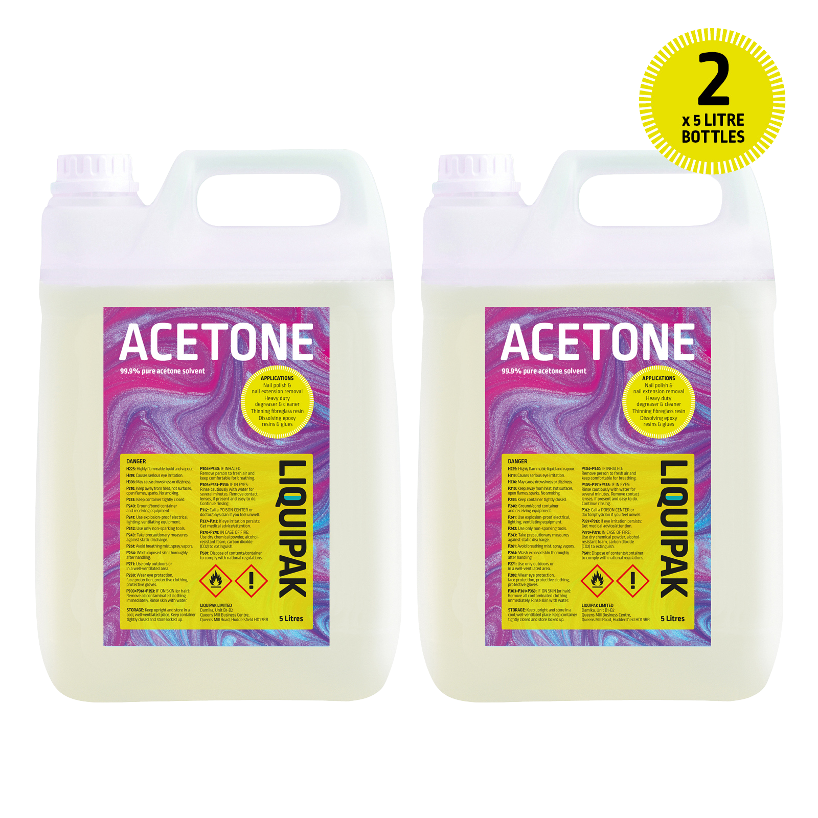 Liquipak - Acetone 99.9% 10 Litres | Nail Polish Remover